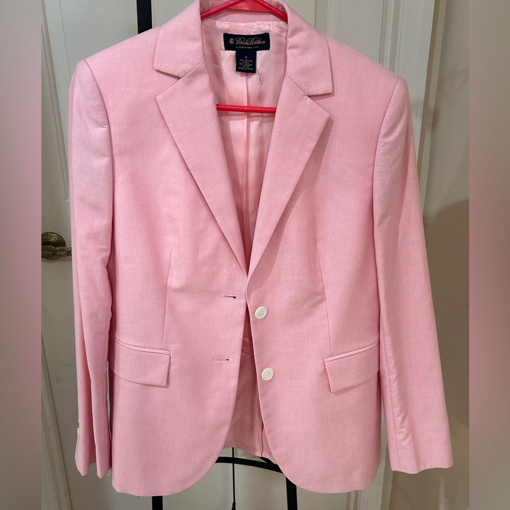 Brooks Brothers Pink Linen Blazer Size 8. New w out tags.